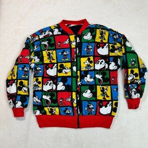 Vintage 80's Disney Mickey Mouse Unisex M 22X26 Reversible Cotton Bomber Jacket